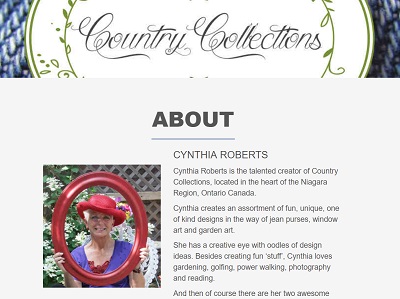 Country Collections website above the fold.