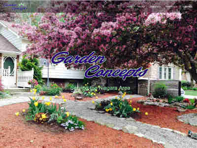 Garden Concepts website above the fold.