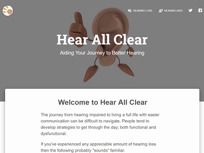 Hear All Clear website above the fold.