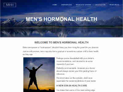 Men's Hormonal Health website above the fold.